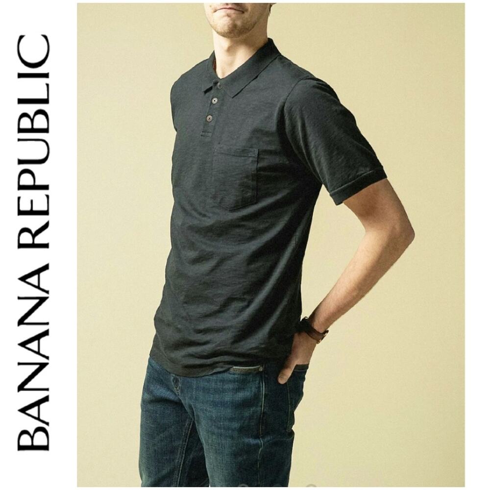 Banana Republic Gray Polo Shirt Medium